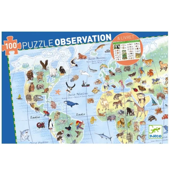 Suchpuzzle mit 100 Teilen – Tiere der Welt