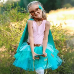 Superheldin, türkis - Gr. 4-6 Jahre