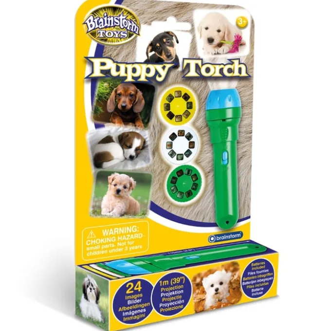 Taschenlampe mit Dias - Hundewelpen