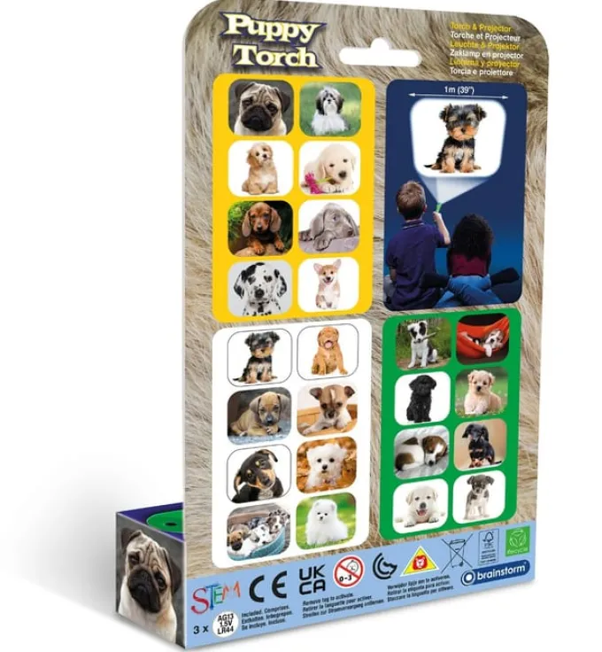 Taschenlampe mit Dias - Hundewelpen