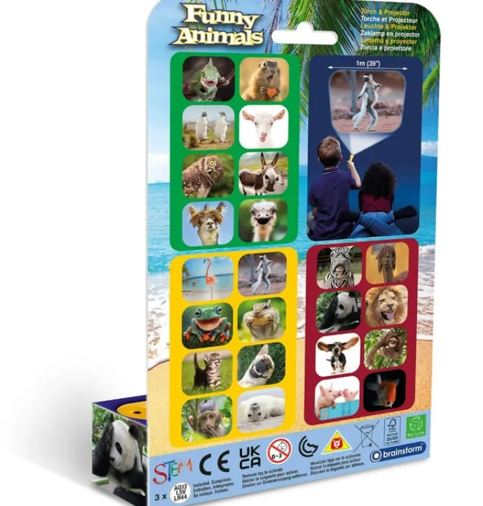 Taschenlampe mit Dias - lustige Tiere
