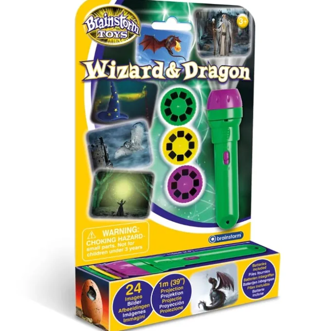 Taschenlampe mit Dias - Zauberer & Drachen