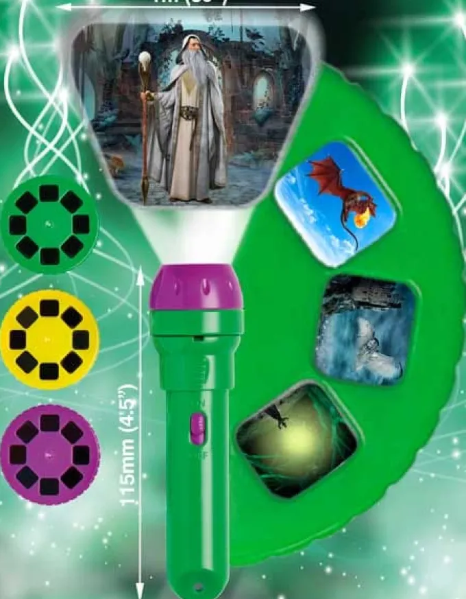 Taschenlampe mit Dias - Zauberer & Drachen