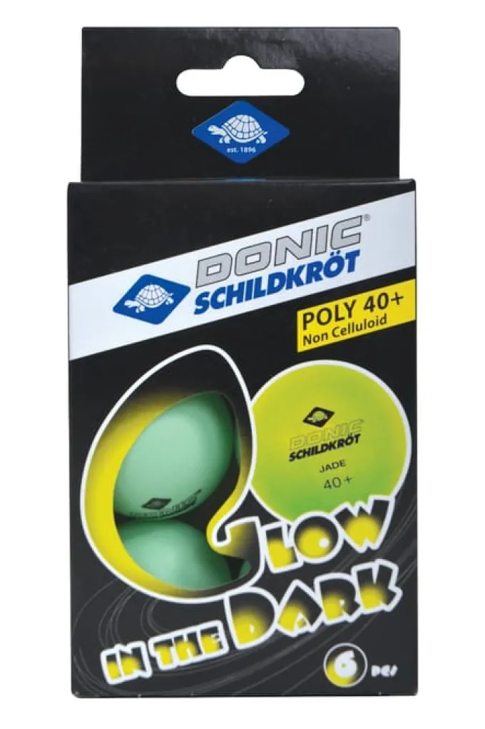 Tischtennisbälle Poly 40+, Glow 6 Stk. - Ø 4 cm.