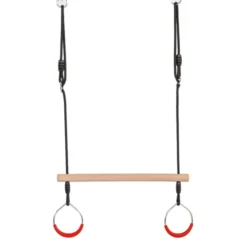 Trapezschaukel mit Metallringen - Rot