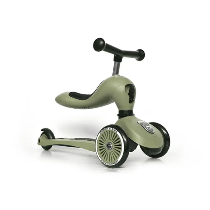 Tretroller/Laufradkombi - Highwaykick 1, Olive