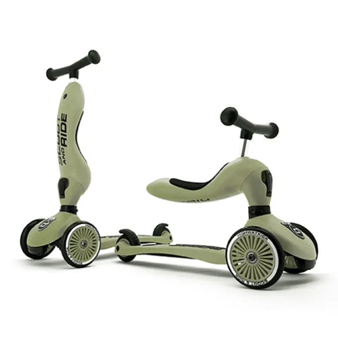 Tretroller/Laufradkombi - Highwaykick 1, Olive