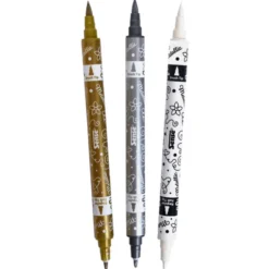 Twin Marker - Gold/Silber/Weiß, 3 Stk