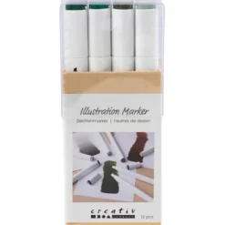Twin Markers, 12 Stk. - Naturfarben