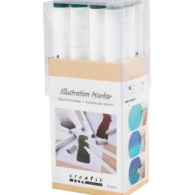 Twin Markers, 12 Stk. - Naturfarben