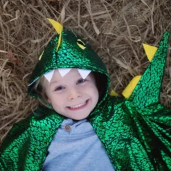 Umhang Drache - grün/gelb, Gr. 2-3 Jahre
