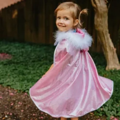 Umhang Glitzer mit Pelz, Gr. 4-7 Jahre - rosa