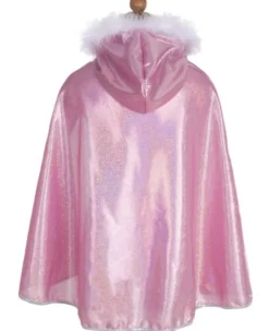 Umhang Glitzer mit Pelz, Gr. 4-7 Jahre - rosa