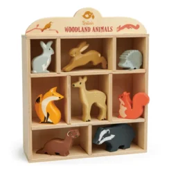 Waldtiere aus Holz, 8 Teile