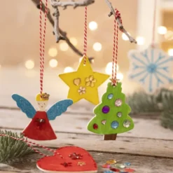 Weihnachtsanhänger aus Holz, 6 Stk.