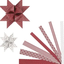 Weihnachtssterne flechten - Rot/Weiß