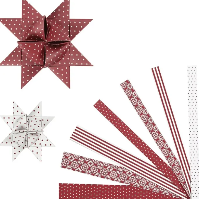 Weihnachtssterne flechten - Rot/Weiß