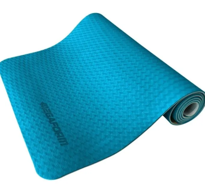 Yogamatte 183 x 61 cm - blau/grau