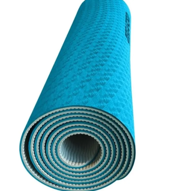 Yogamatte 183 x 61 cm - blau/grau