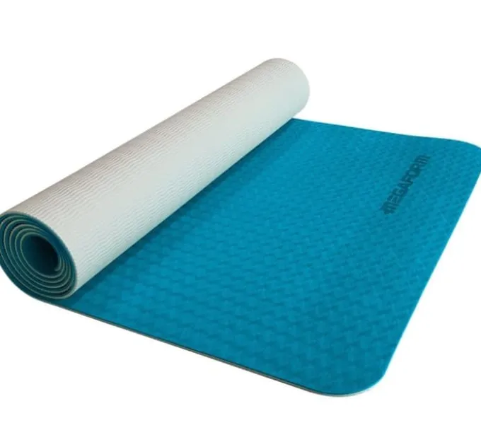 Yogamatte 183 x 61 cm - blau/grau