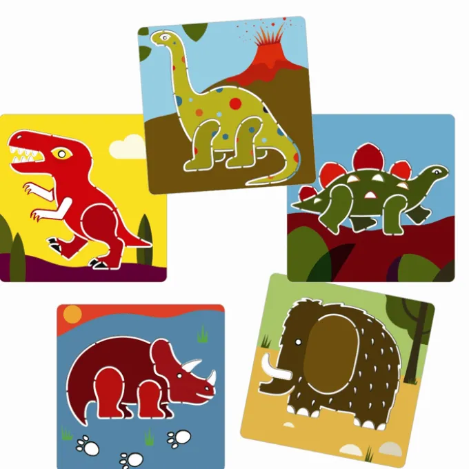 Zeichenschablonen – Dinosaurier, 5 Stk.