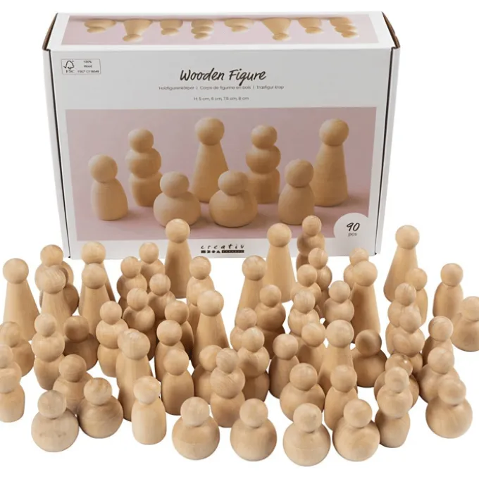 Zum Bemalen - Holzfiguren, 90 Stk.